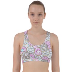 Donuts Pattern Back Weave Sports Bra by ValentinaDesign