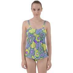 Donuts Pattern Twist Front Tankini Set by ValentinaDesign