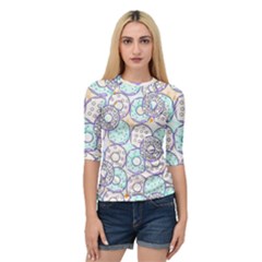 Donuts Pattern Quarter Sleeve Raglan Tee