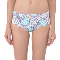 Donuts Pattern Mid-waist Bikini Bottoms by ValentinaDesign