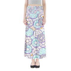 Donuts Pattern Full Length Maxi Skirt by ValentinaDesign