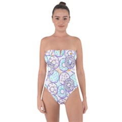 Donuts Pattern Tie Back One Piece Swimsuit