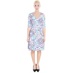 Donuts Pattern Wrap Up Cocktail Dress