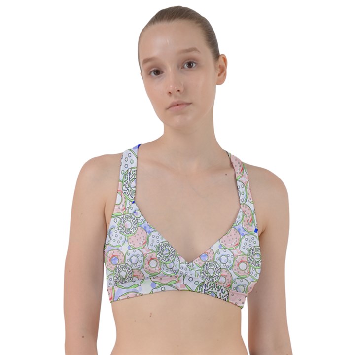 Donuts pattern Sweetheart Sports Bra