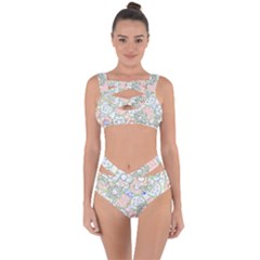 Donuts Pattern Bandaged Up Bikini Set 