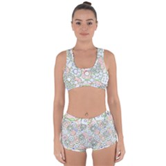 Donuts Pattern Racerback Boyleg Bikini Set