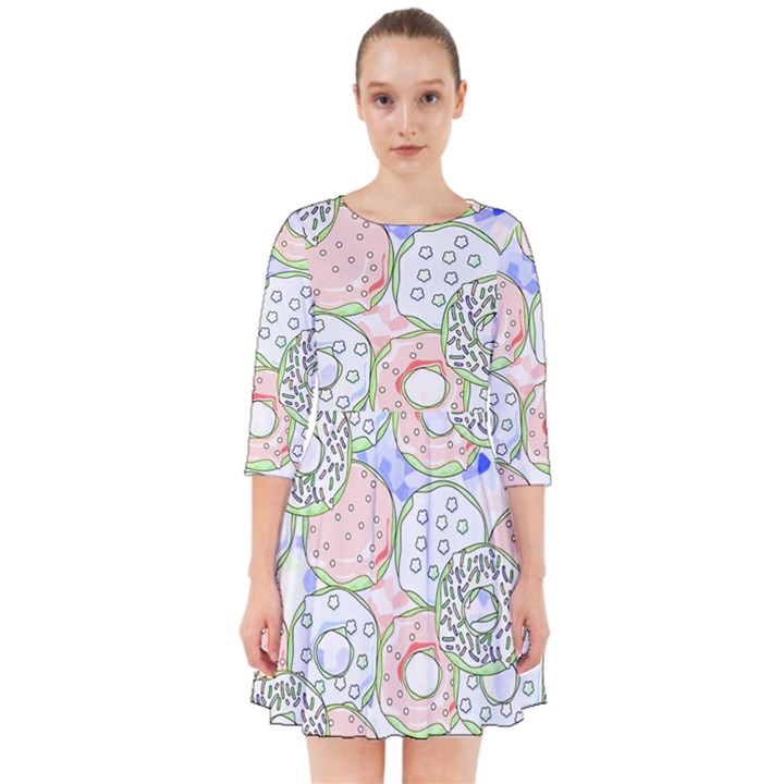 Donuts pattern Smock Dress