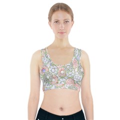 Donuts Pattern Sports Bra With Pocket