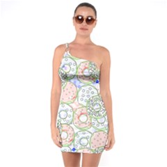 Donuts Pattern One Soulder Bodycon Dress