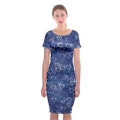 Heart Pattern Classic Short Sleeve Midi Dress by ValentinaDesign