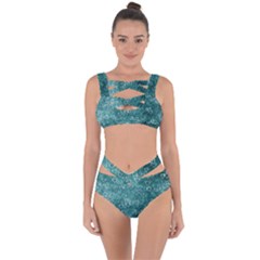 Heart Pattern Bandaged Up Bikini Set 