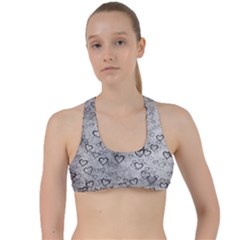 Heart Pattern Criss Cross Racerback Sports Bra by ValentinaDesign