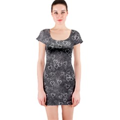 Heart Pattern Short Sleeve Bodycon Dress