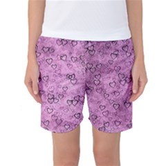 Heart Pattern Women s Basketball Shorts