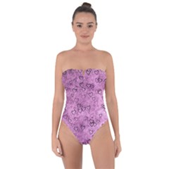 Heart Pattern Tie Back One Piece Swimsuit