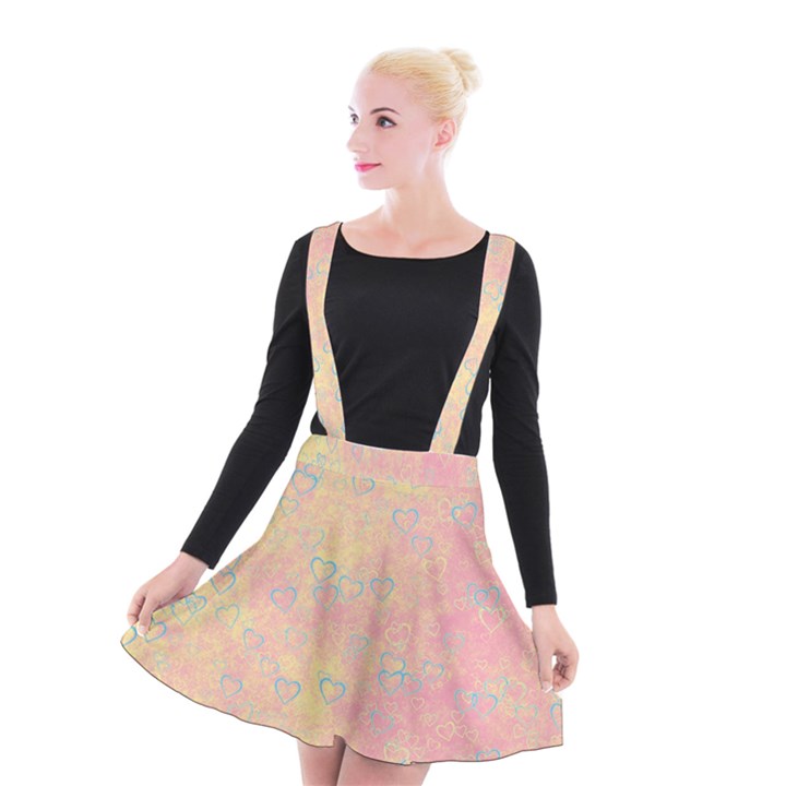 Heart pattern Suspender Skater Skirt