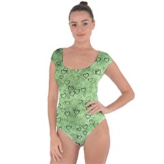 Heart Pattern Short Sleeve Leotard 