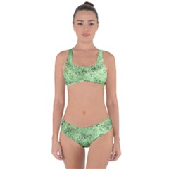 Heart Pattern Criss Cross Bikini Set