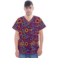 70s Pattern Men s V-neck Scrub Top