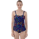 70s pattern Twist Front Tankini Set View1