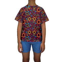 70s Pattern Kids  Short Sleeve Swimwear