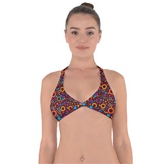 70s Pattern Halter Neck Bikini Top