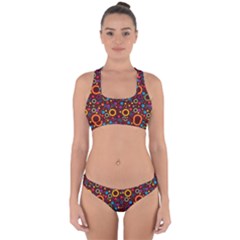 70s Pattern Cross Back Hipster Bikini Set