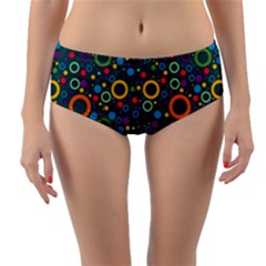 70s Pattern Reversible Mid-waist Bikini Bottoms