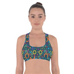 70s Pattern Cross Back Sports Bra