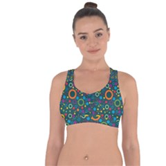 70s Pattern Cross String Back Sports Bra