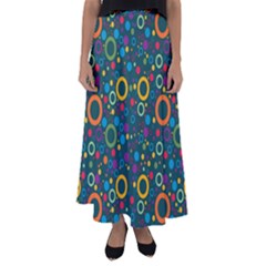 70s Pattern Flared Maxi Skirt by ValentinaDesign