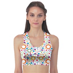 70s Pattern Sports Bra by ValentinaDesign