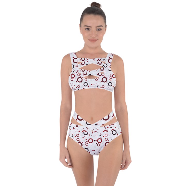 70s pattern Bandaged Up Bikini Set 