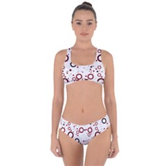 70s Pattern Criss Cross Bikini Set