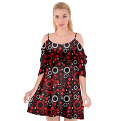 70s Pattern Cutout Spaghetti Strap Chiffon Dress