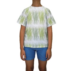 Weeds Grass Green Yellow Leaf Kids  Short Sleeve Swimwear