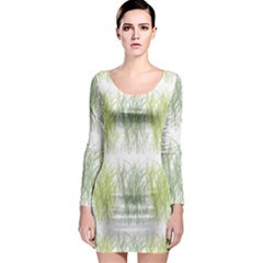 Weeds Grass Green Yellow Leaf Long Sleeve Bodycon Dress by Mariart