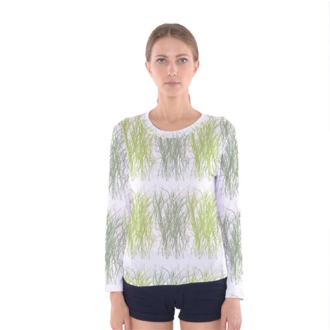 Weeds Grass Green Yellow Leaf Women s Long Sleeve Tee by Mariart