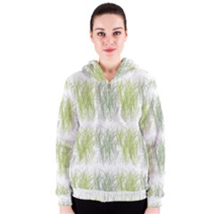 Weeds Grass Green Yellow Leaf Women s Zipper Hoodie