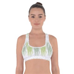 Weeds Grass Green Yellow Leaf Cross Back Sports Bra