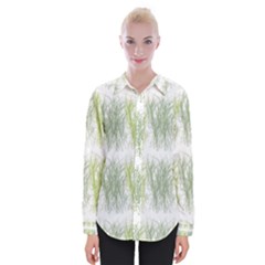 Weeds Grass Green Yellow Leaf Womens Long Sleeve Shirt