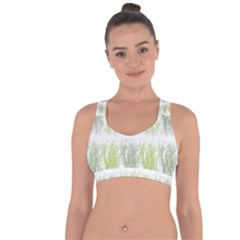 Weeds Grass Green Yellow Leaf Cross String Back Sports Bra