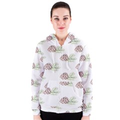 Pinecone Pattern Women s Zipper Hoodie