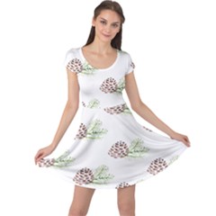 Pinecone Pattern Cap Sleeve Dress by Mariart