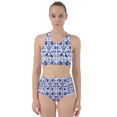 Rabbits Deer Birds Fish Flowers Floral Star Blue White Sexy Animals Racer Back Bikini Set by Mariart