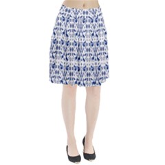 Rabbits Deer Birds Fish Flowers Floral Star Blue White Sexy Animals Pleated Skirt