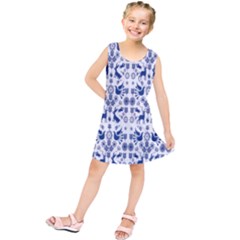 Rabbits Deer Birds Fish Flowers Floral Star Blue White Sexy Animals Kids  Tunic Dress by Mariart