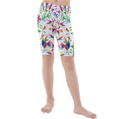 Peacock Rainbow Animals Bird Beauty Sexy Kids  Mid Length Swim Shorts