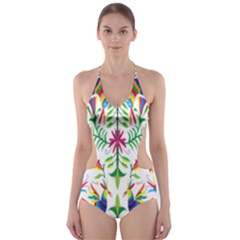 Peacock Rainbow Animals Bird Beauty Sexy Cut-out One Piece Swimsuit