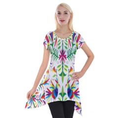 Peacock Rainbow Animals Bird Beauty Sexy Short Sleeve Side Drop Tunic by Mariart